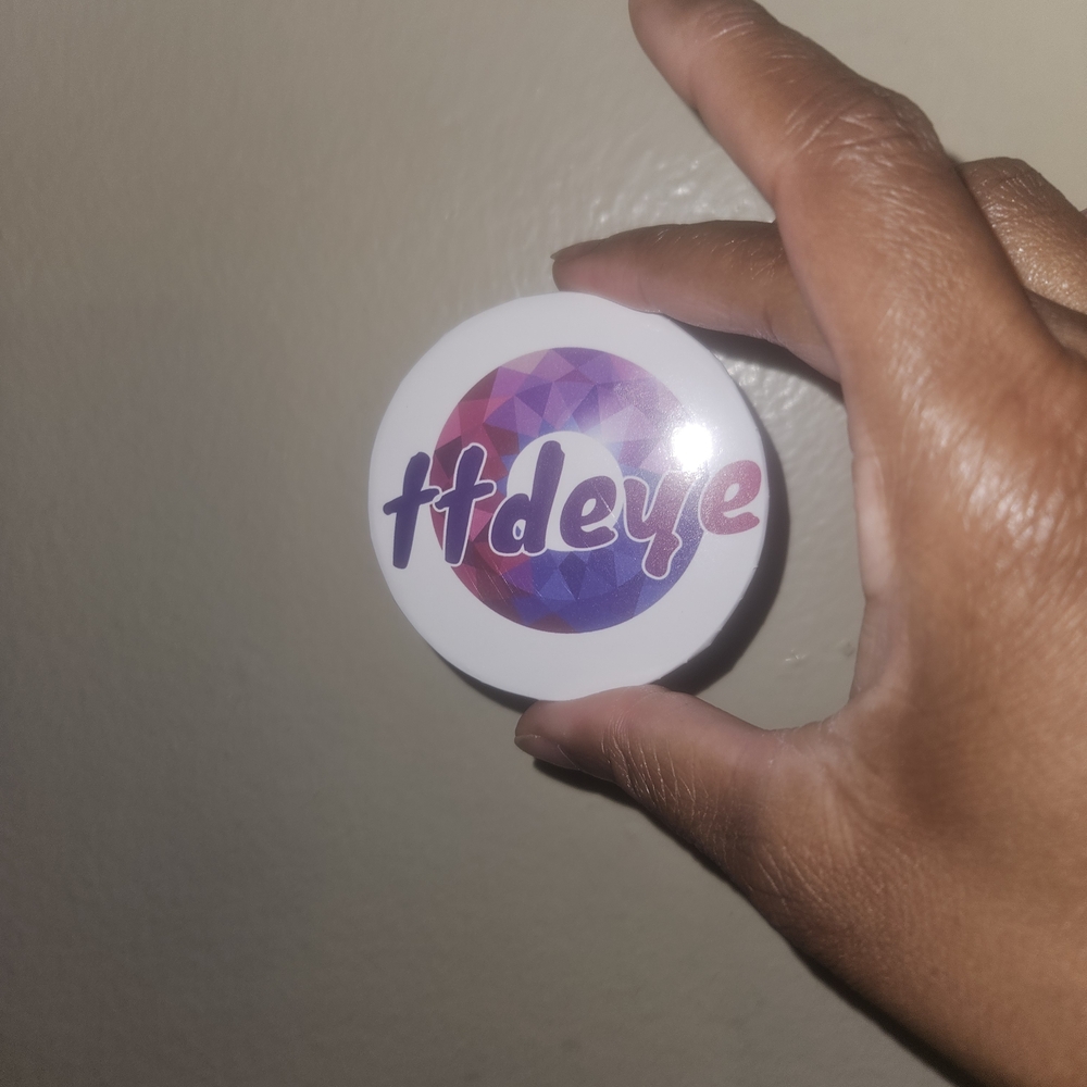 tfdeye Logo Button Pin - Purple Gradient